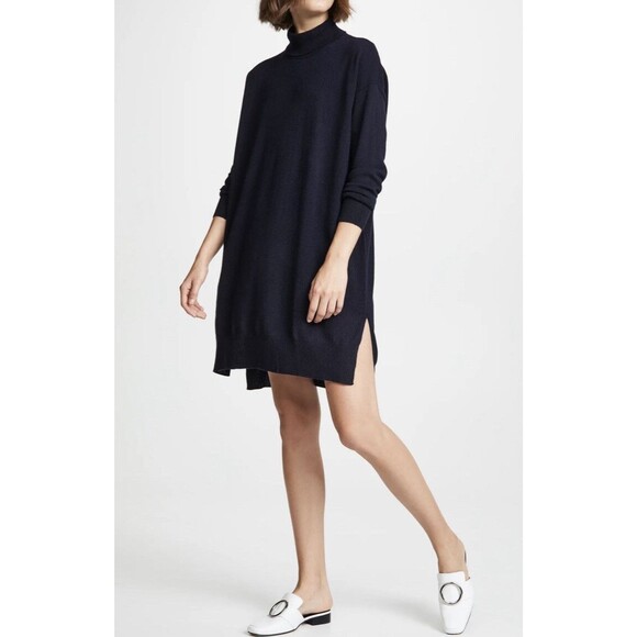 Demylee Sweater Dress Women’s S 100% Cashmere Blue Turtleneck Long Sleeve - Picture 1 of 8